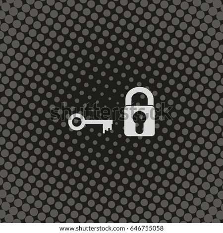Lock and key flat icon.