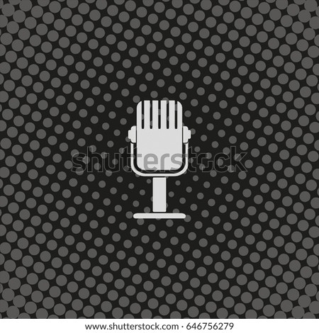 Rrecording studio microphone icon. Flat microphone illustration. 