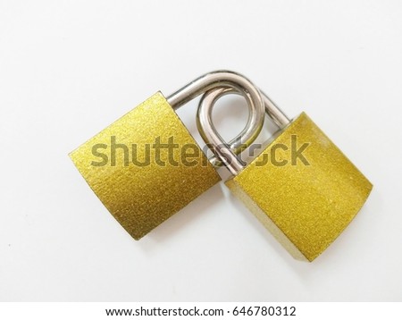 Two closed Lock on white background 