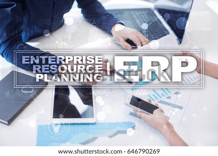 Enterprise resources planning business and technology concept.