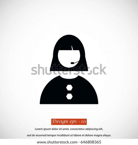 Woman's face icon, flat design best vector icon