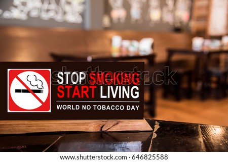 No smoking and World No Tobacco Day
