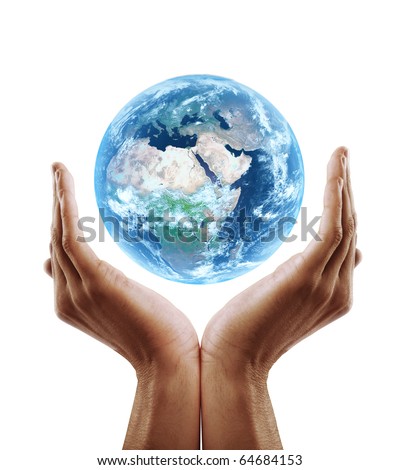 hand holding earth