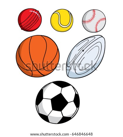 Various cartoon sport balls