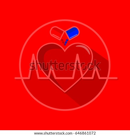 healthy heart vector illustration icon.