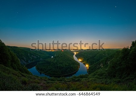 The Saar Loop as seen from the viewpoint Cloef at Orscholz near Mettlach in Germany.
