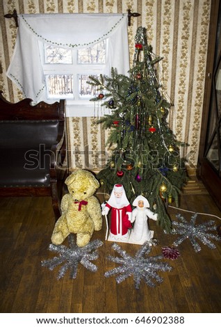 Christmas tree with Santa Claus and Snow Maiden