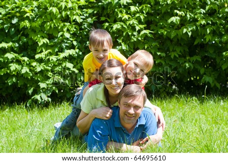 portrait of a happy family of four