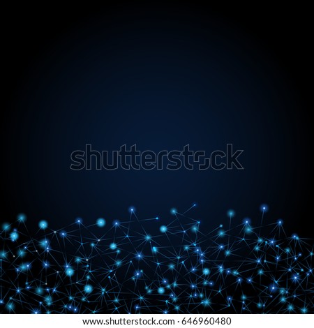 Network isolated on black background - vector illustration. Concept for surface, backdrop, web site and cover. Also useful for poster, placard and wallpaper