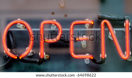 Open sign for a store