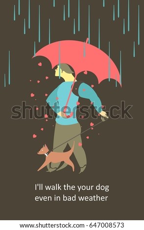 Vector illustration love card, young couple man and woman love moments on black background