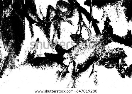 Abstract composition for design elements. Black and white painting on canvas with brush strokes. Abstract art background. Vector.