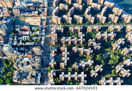 Aerial view of Stuyvesant Town and Peter Cooper Village in Manhattan, New York City