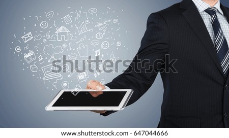 Digital tablet and illustration.