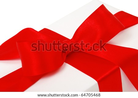 Christmas gift box with red bow