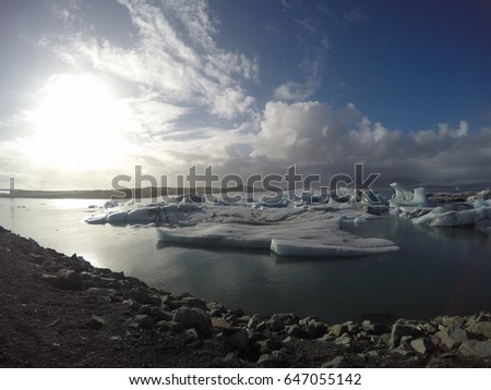 ICELAND -Jokulsarlon Glacier Lagoon is a large glacial lake in southeast Iceland on the edge of Vatnajökull National Park.The beauty of  iceberg. A must visit destination on the trip to Iceland.