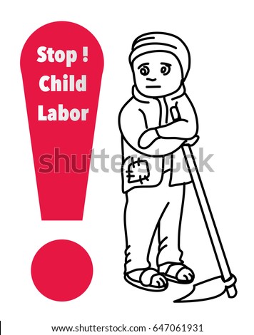 hand drawn child beggar vector,sad child beggar,stop child labour