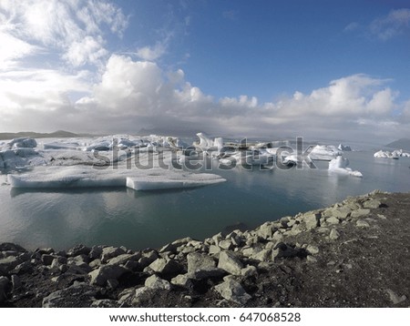 ICELAND - Jokulsarlon Glacier Lagoon is a large glacial lake in southeast Iceland on the edge of Vatnajökull National Park.The beauty of  iceberg. A must visit destination on the trip to Iceland.