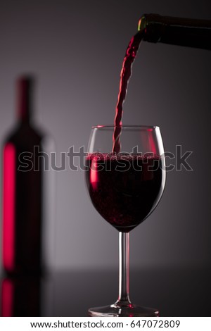 Wine, gray background