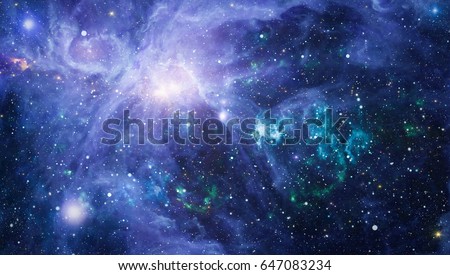 Nebula and galaxies in space. Elements of this image furnished by NASA. Royalty-Free Stock Photo #647083234