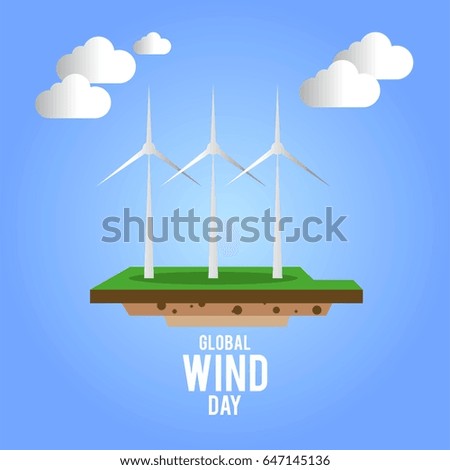 Global Wind Day Vector Illustration. Suitable for poster, banner, campaign, and greeting card
