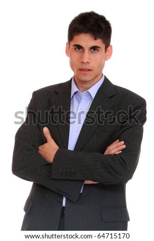 Young professional on a white background