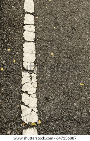 Asphalt with white line on the road texture background. 
