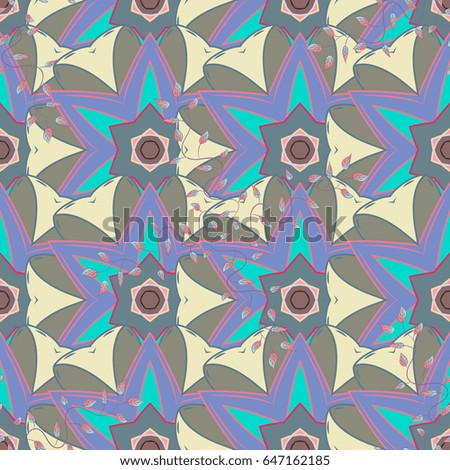 Seamless pattern with many small blue flowers. Seamless floral pattern. Vector abstract floral background.