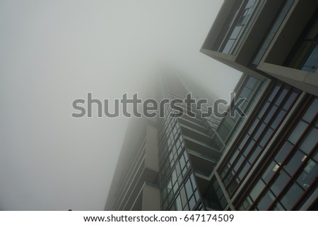 Buildings in the fog 