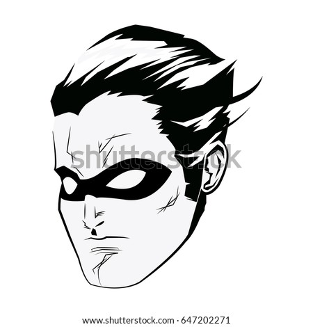 face super hero comic angry expression character