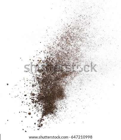macro pile dirt isolated on white background, with clipping path Royalty-Free Stock Photo #647210998