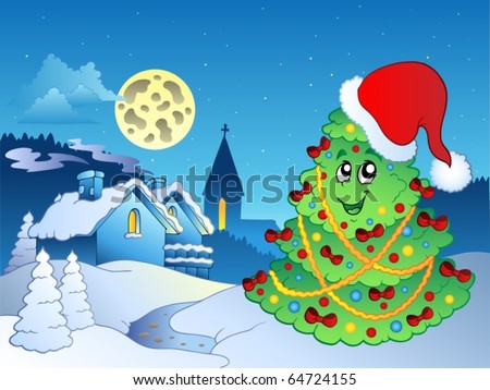 Merry Christmas theme 4 - vector illustration.