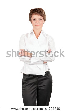 Portrait of a beautiful  businesswoman isolated on white background