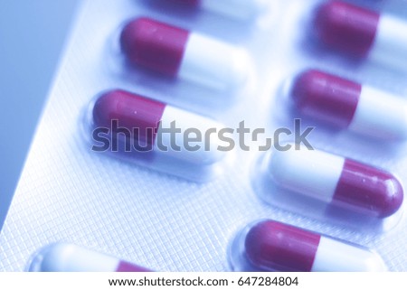 Medical sterile blister pack of medicine drug pills from doctor's prescription for patient.