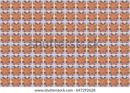 Seamless pattern in green and violet colors. Cute seamless floral raster pattern in the small flower.