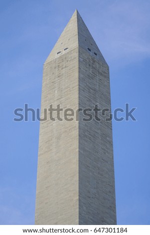 Close up shot of the Washington Monument