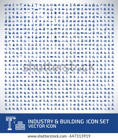 Industry and building icon set,clean vector