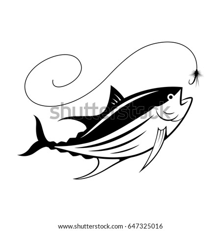 graphic fishing tuna, vector
