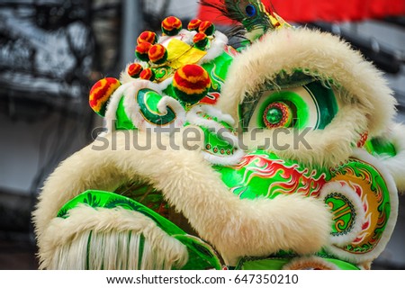 Chinese lion mask usually for cerebration of any important events i.e. new year, business grand opening etc.
