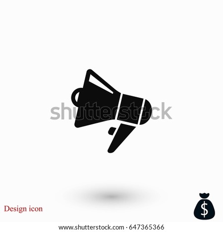 loudspeaker icon vector, flat design best vector icon