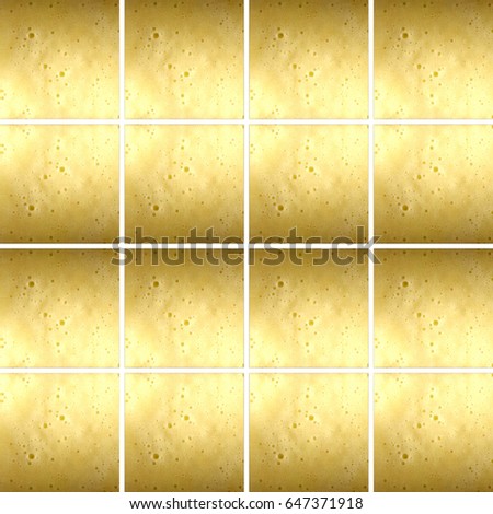 Pineapple smoothie texture in two shades, inside square shapes arranged as background