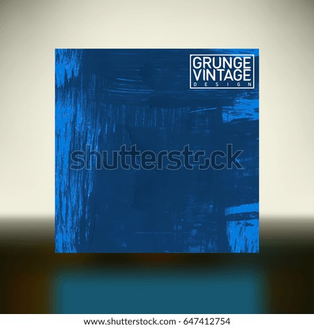 Abstract hand - painted square element. Vector template. Brush stroke background.