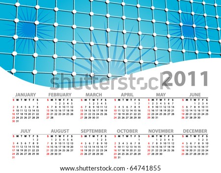 Vector calendar for 2011