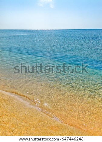 Idyllic sandy beach in Crimea, Russia