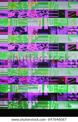 Photograph of digital glitch or colorful texture pixel display error
