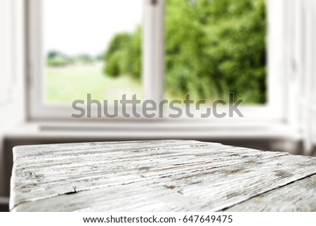 white background of free space and blurred window 