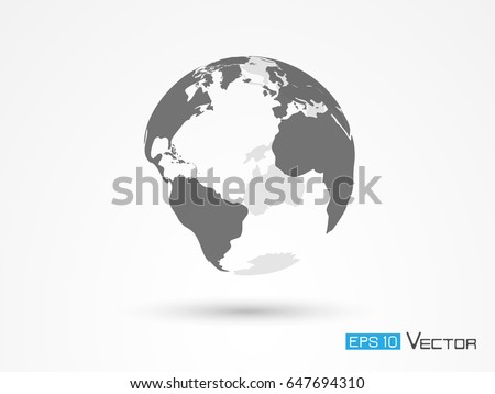 Earth silhouette isolated