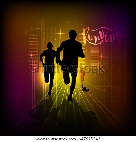 Vector illustration of running people