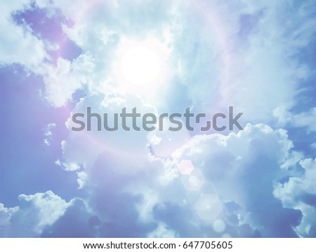 blue sky and sun Royalty-Free Stock Photo #647705605