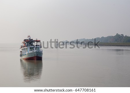 sinking rusted cruise boat in sundarbans bangladesh